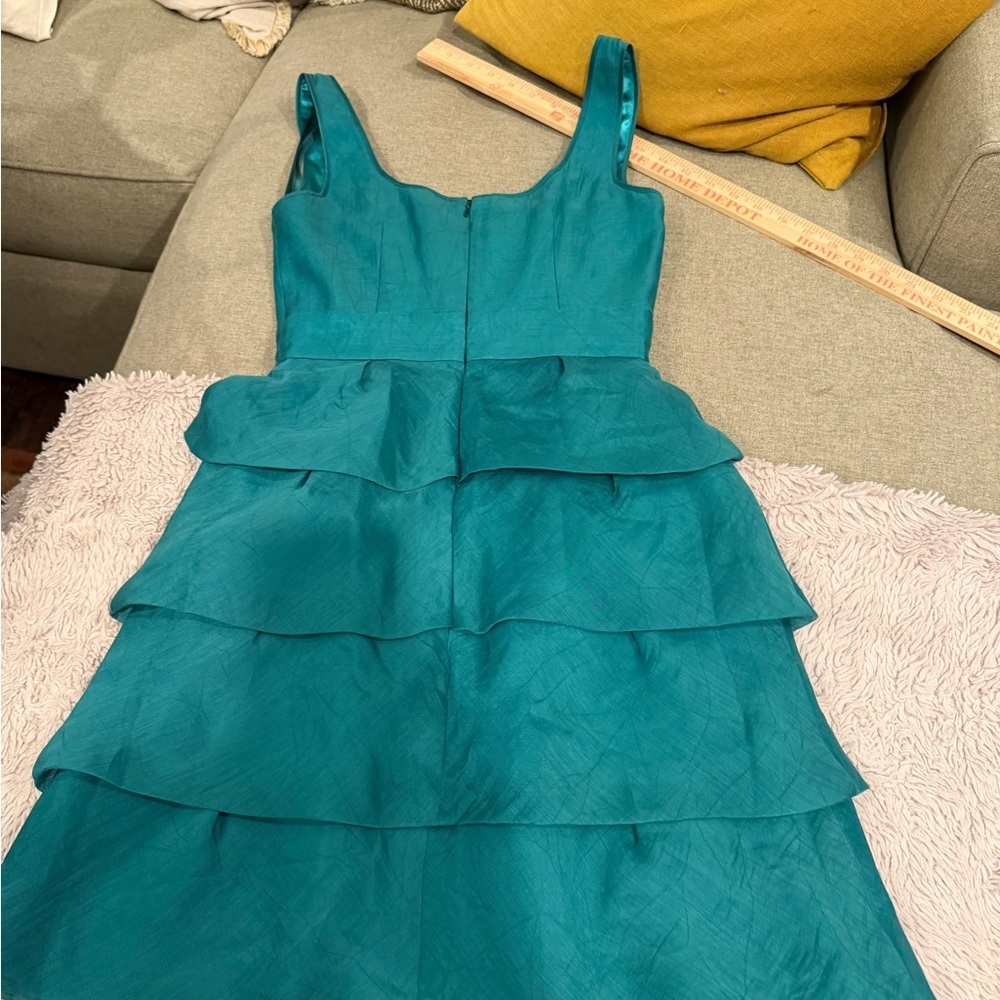 Max & Cleo Teal Ruffled Mini Dress - Picture 8 of 9